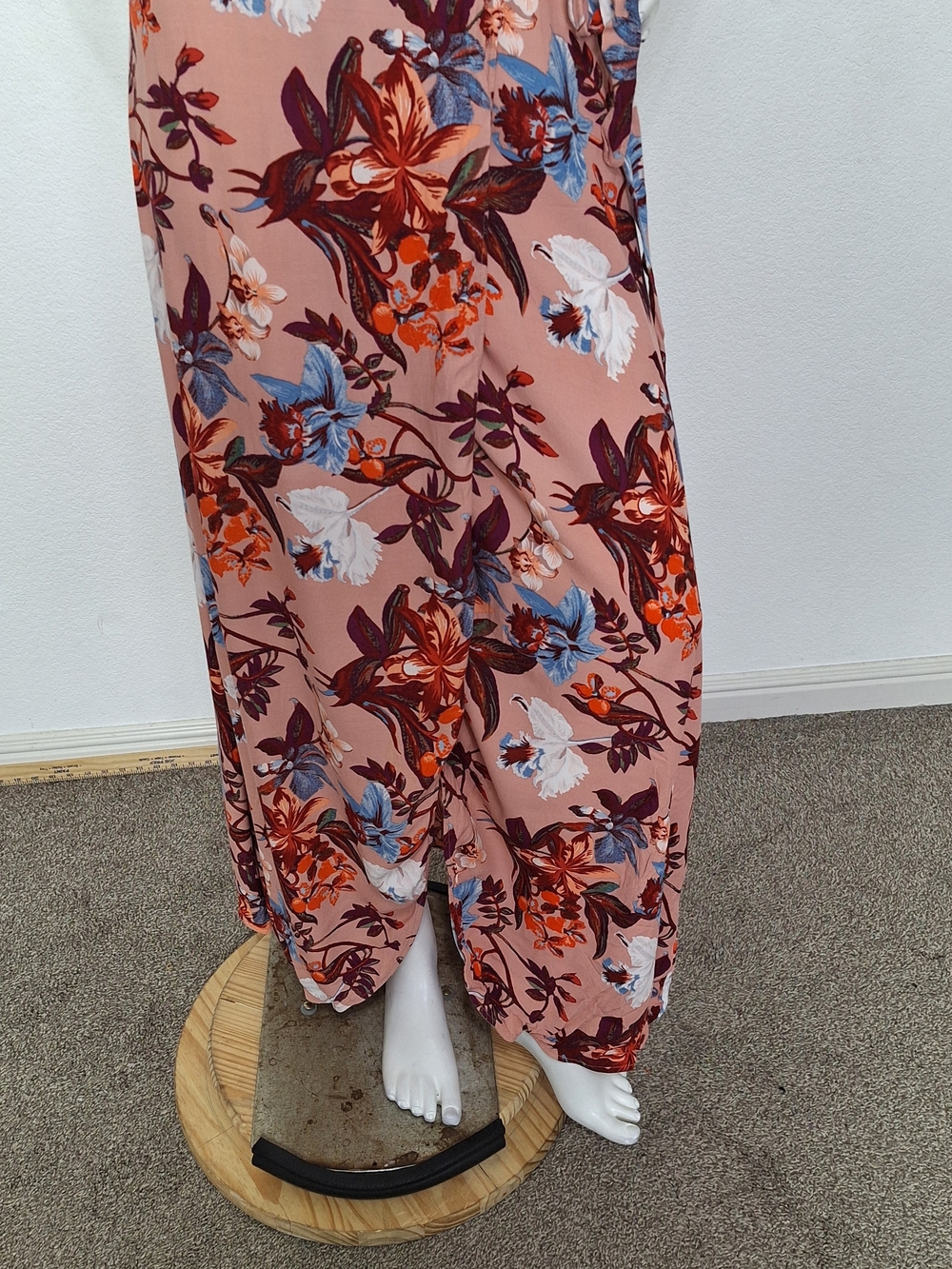 & Other Stories Pink Multi Floral Asymmetric Hem Romantic Maxi Wrap Dress Size 8 - Picture 4 of 13